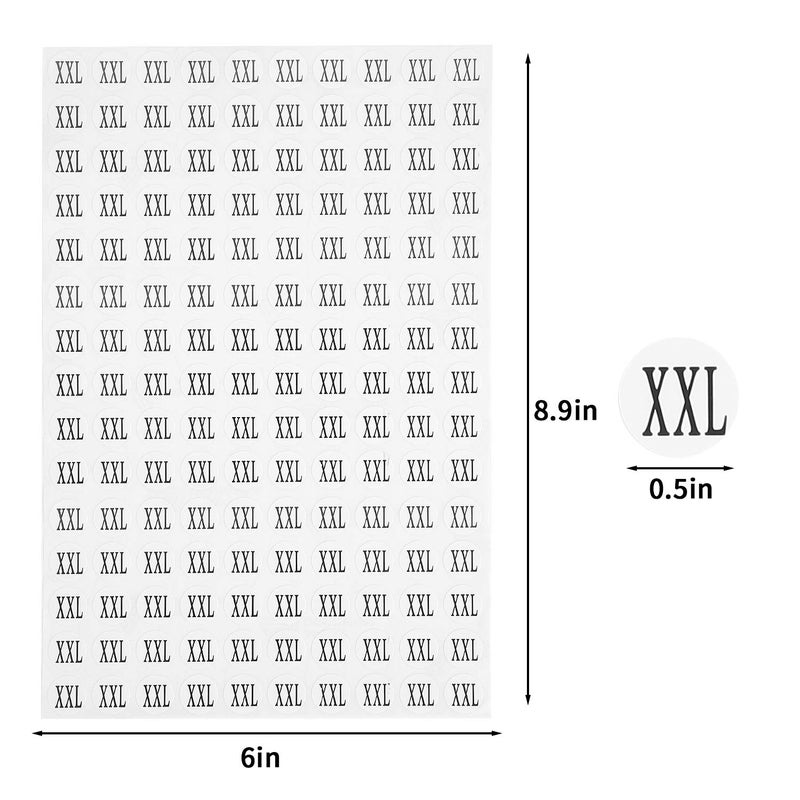 DIYASY Clothing Size Stickers,28 Sheets Round Clothing Labels Stickers All 7 Sizes (XS/S/M/L/XL/XXL/XXXL) Pack of 4200 (0.6 Inches) - Image 2